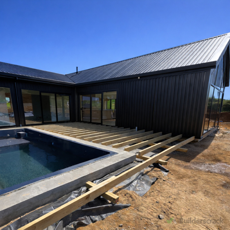 New Build with Pool and Decking in progress