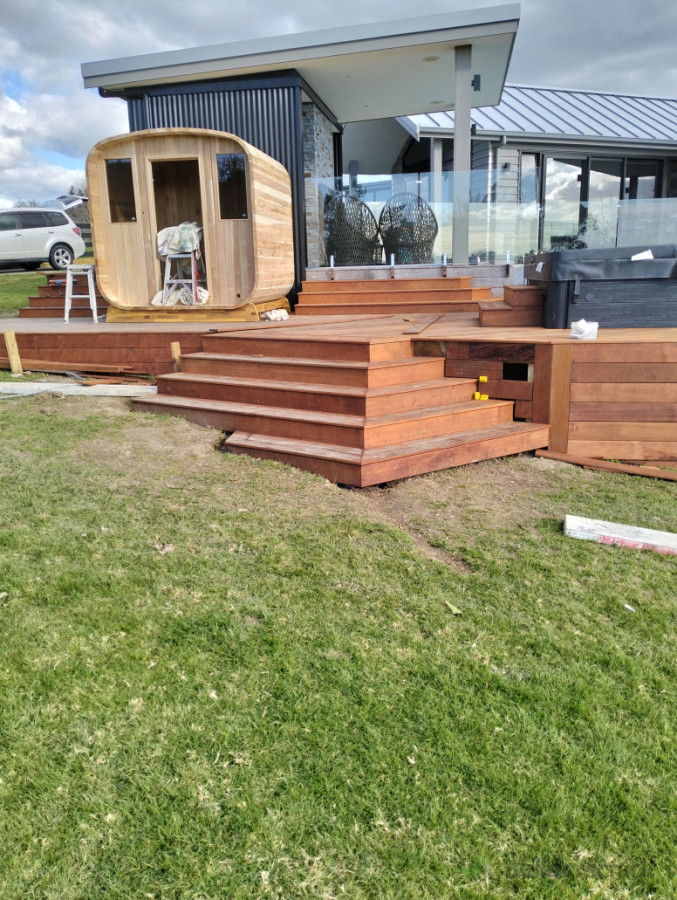 Sauna on top of the deck
