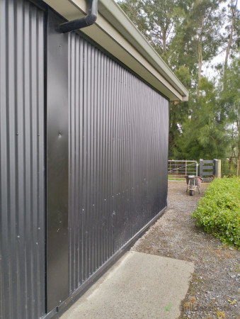 New wall where the existing garage door