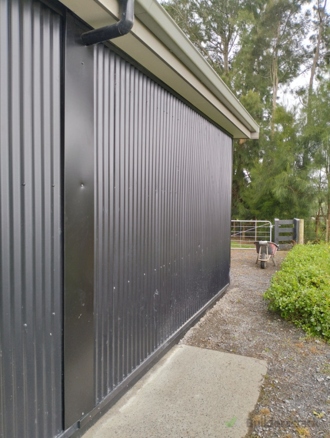 New wall where the existing garage door