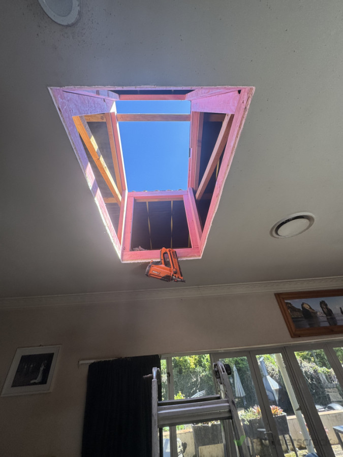 Installation of skylight began