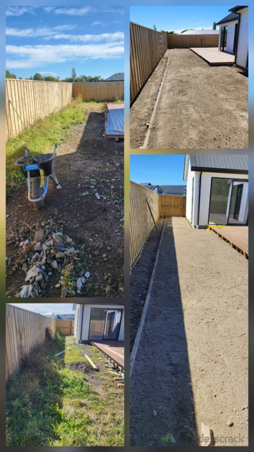 Leveling and edging of the garden on a new build