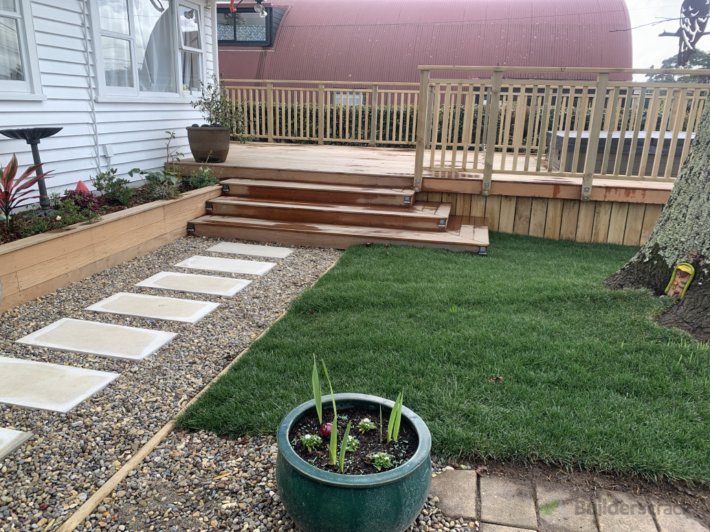 New deck with swim spa at Beachaven house