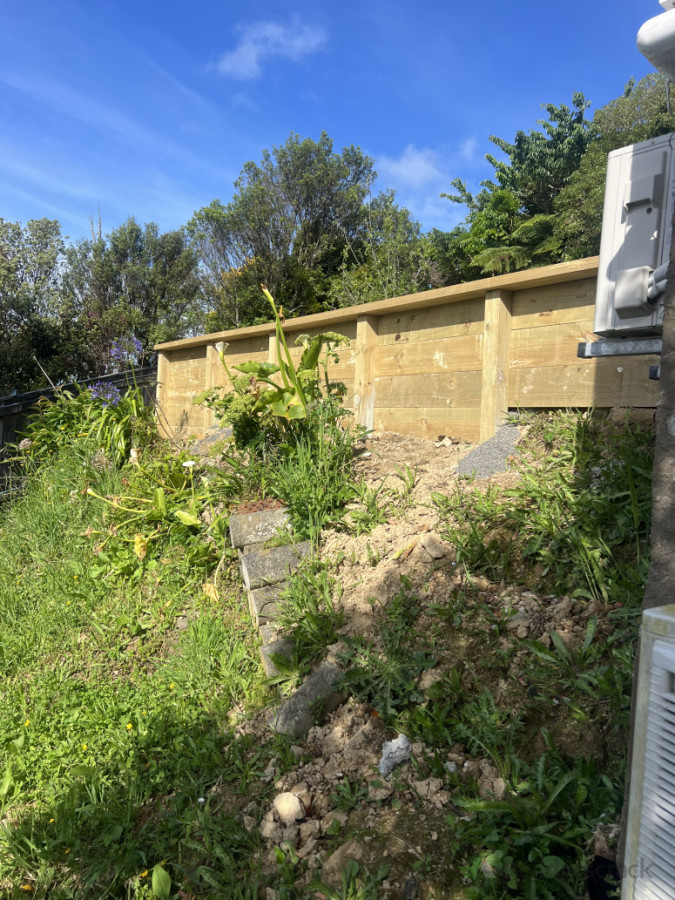 Mangaraki retaining wall  access was the challenge but we managed.