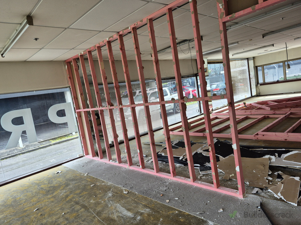 Initial demolition and strip-out phase before starting the interior renovation.