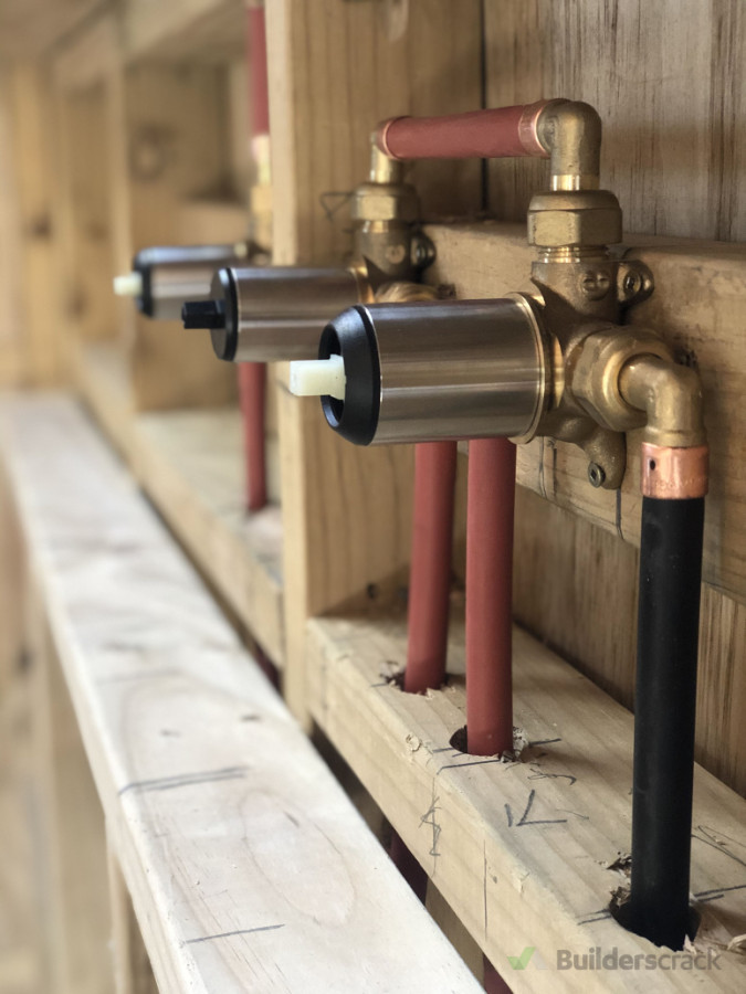 Double mixer and diverter install on a renovation in Takapuna for a his and hers shower setup