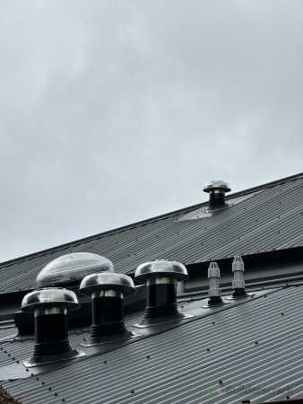 6x Roof penetrations for extractor fans and 2x vents