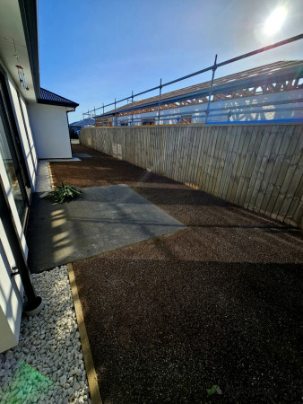 Top soil dressed with top dressing for new lawn