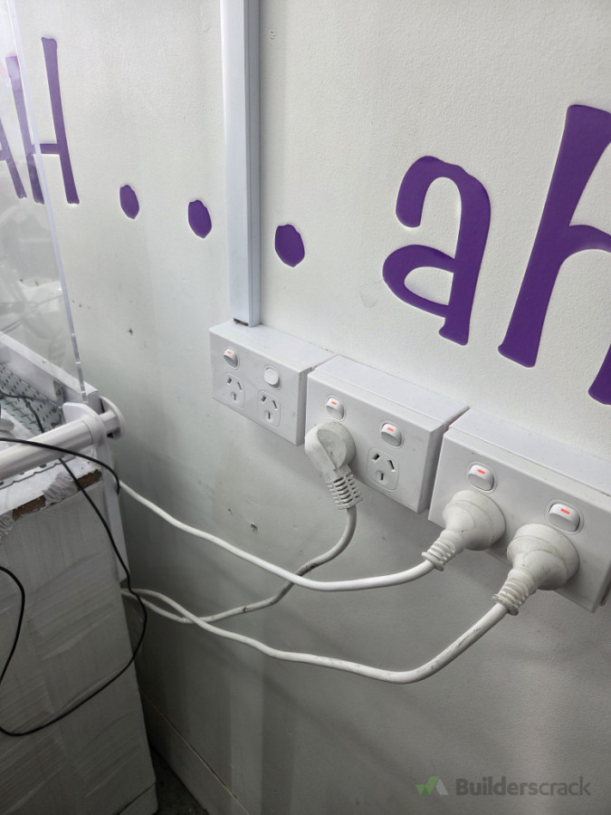 Re fixed power points to wall