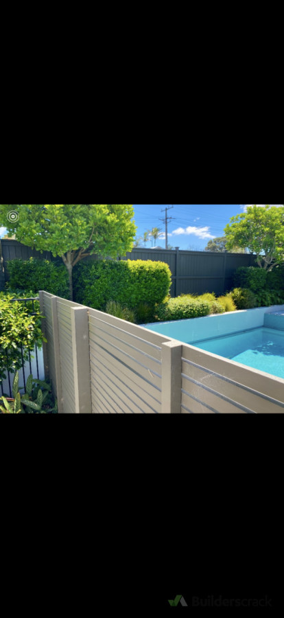 Timber pool fencing , concrete formwork