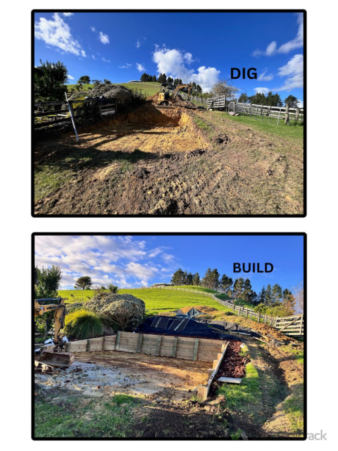 garage foundation dig and retaining wall build - one contractor start to finish