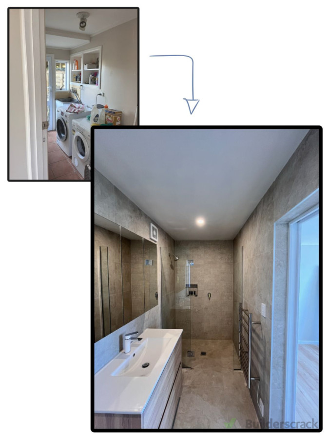 laundry to bathroom conversion