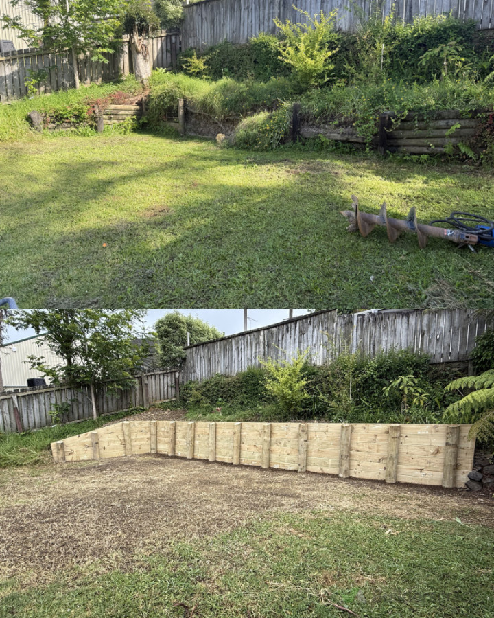 Replacement of an old timber retaining wall