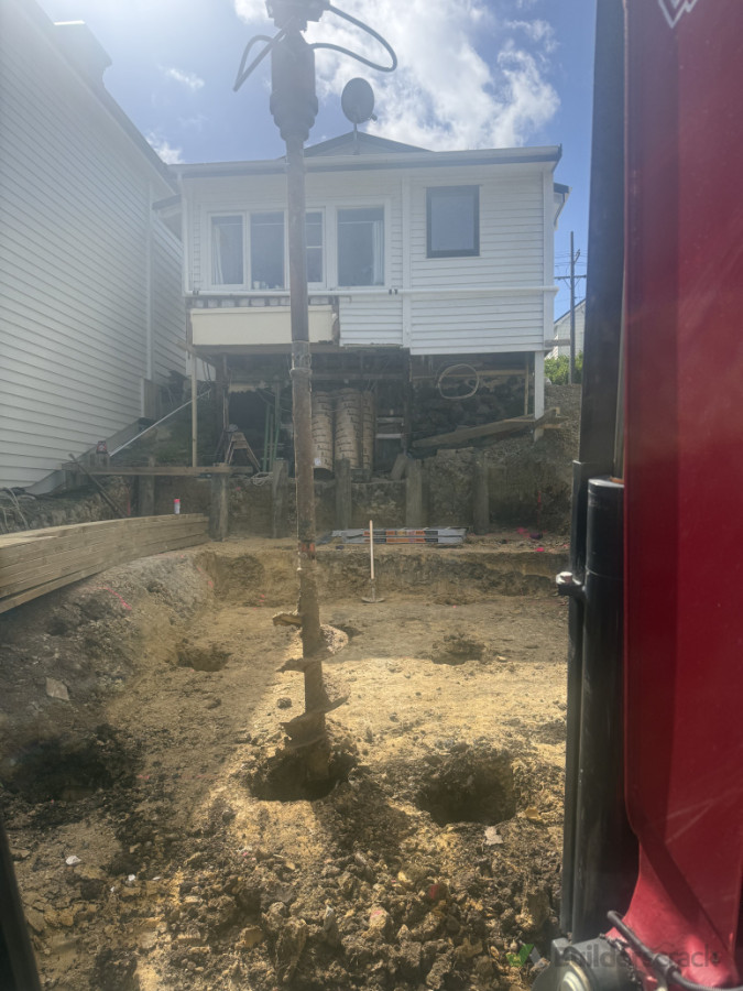 Some 3.5m deep piles going in for this extension in Grey Lynn