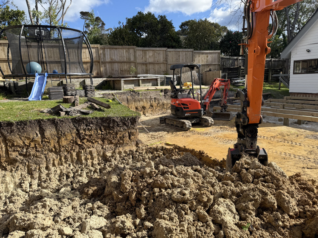 Pool dig in progress