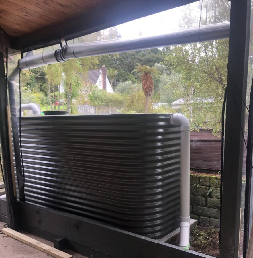 corrugated water tank install