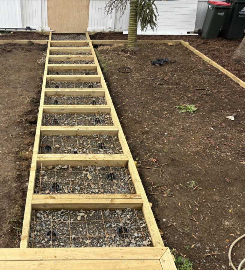 step pavers concrete  prep