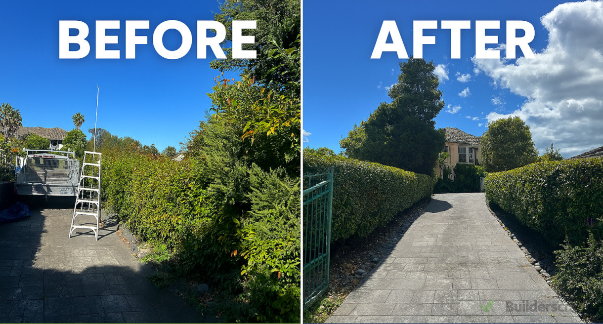 From bushy and uneven ➜ to neat, tidy, and picture‑perfect. A fresh hedge makeover done right! 🌿✂️