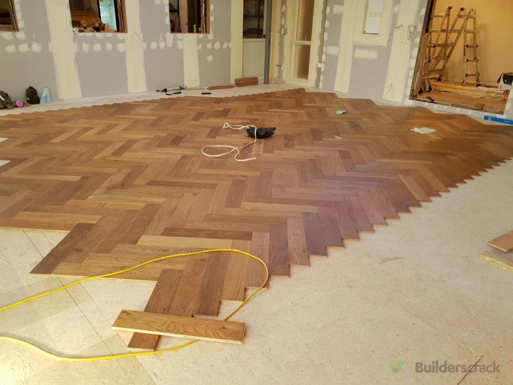 Herringbone engineered flooring