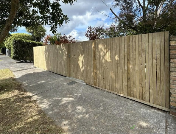 Front boundary fence with latched gate
