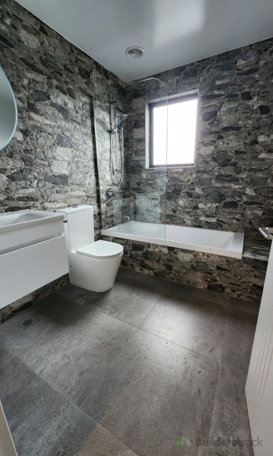 Bathroom floor and walls tile installation