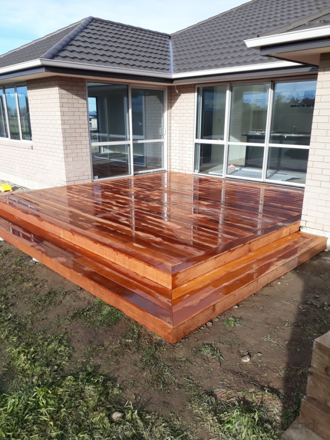 1 of 3 new kwila descks designed and built for a new development in Rolleston