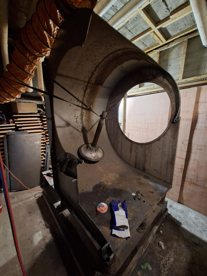 Oxy Acetylene removal of a very large air mover in a confined space beneath a school hall