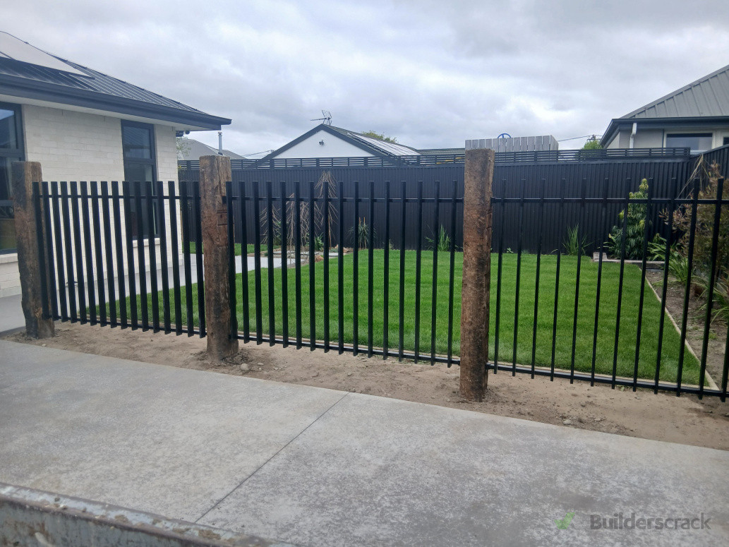 Designer fence - Sleepers and aluminium