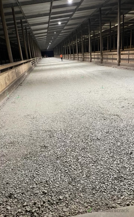 Base preparation prior to slab concrete pour.