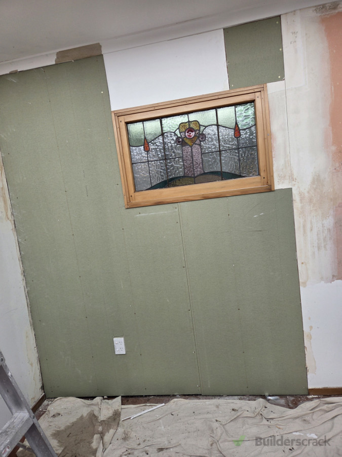 Replace old gib, then plaster and paint