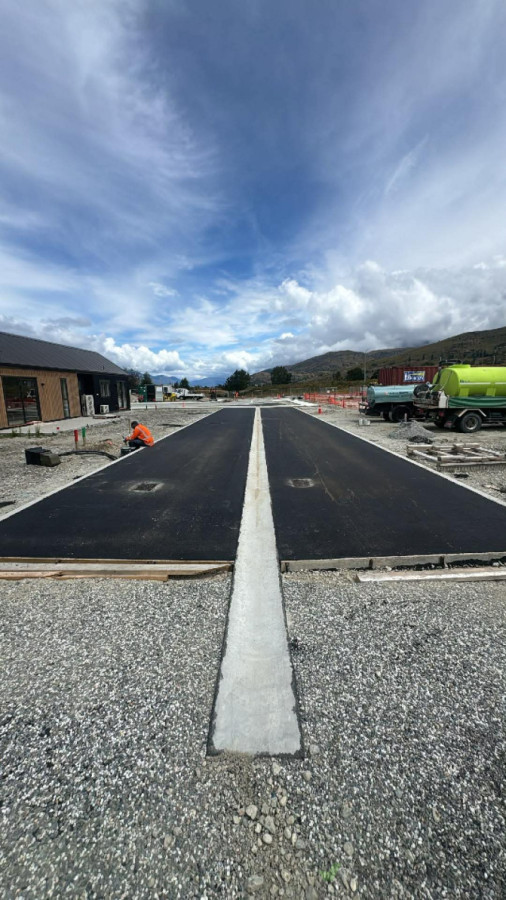 Asphalt laid down on subdivision site