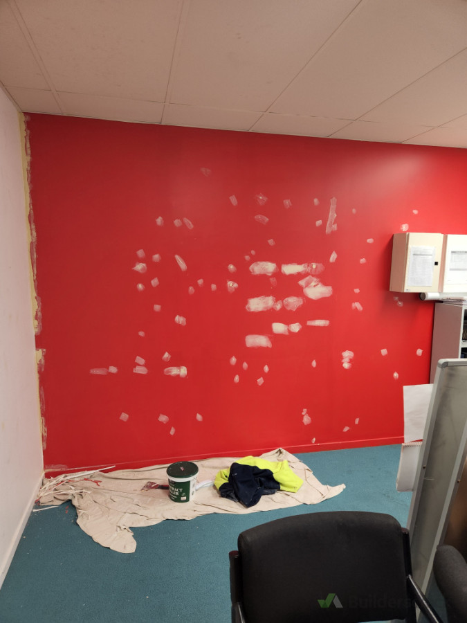 Before - Main office - Feature wall, client wanted entire office white