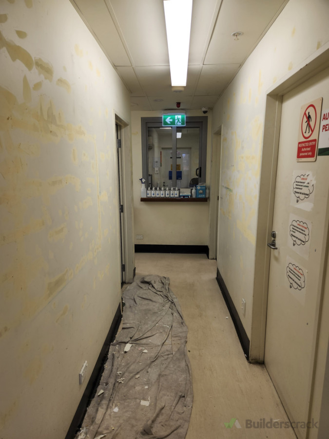 Before - Hallway - holes filled and sanded