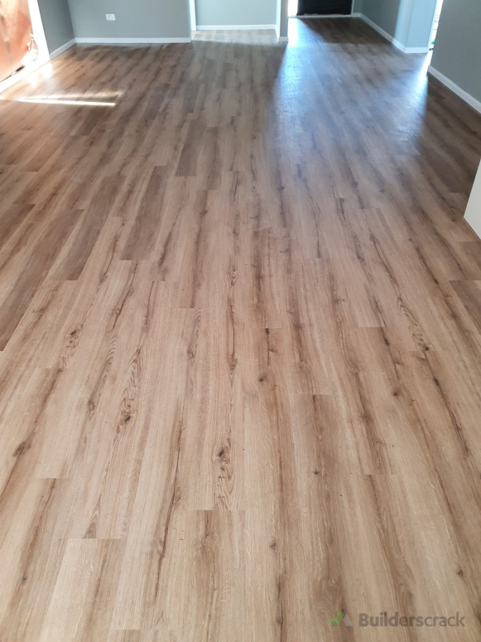 LVT installation to living, dining area of a new build home.