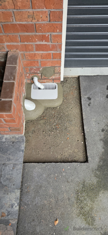 Gully and toilet alteration complete and ready for asphalt