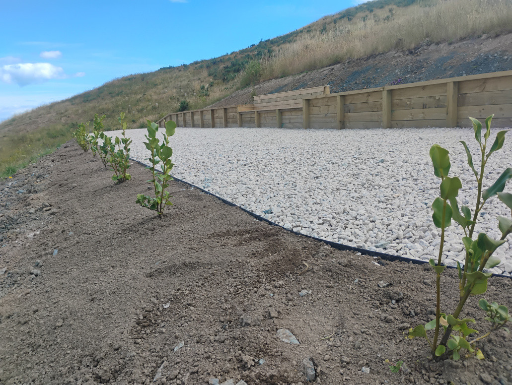 Pad, Retaining Wall & Bench