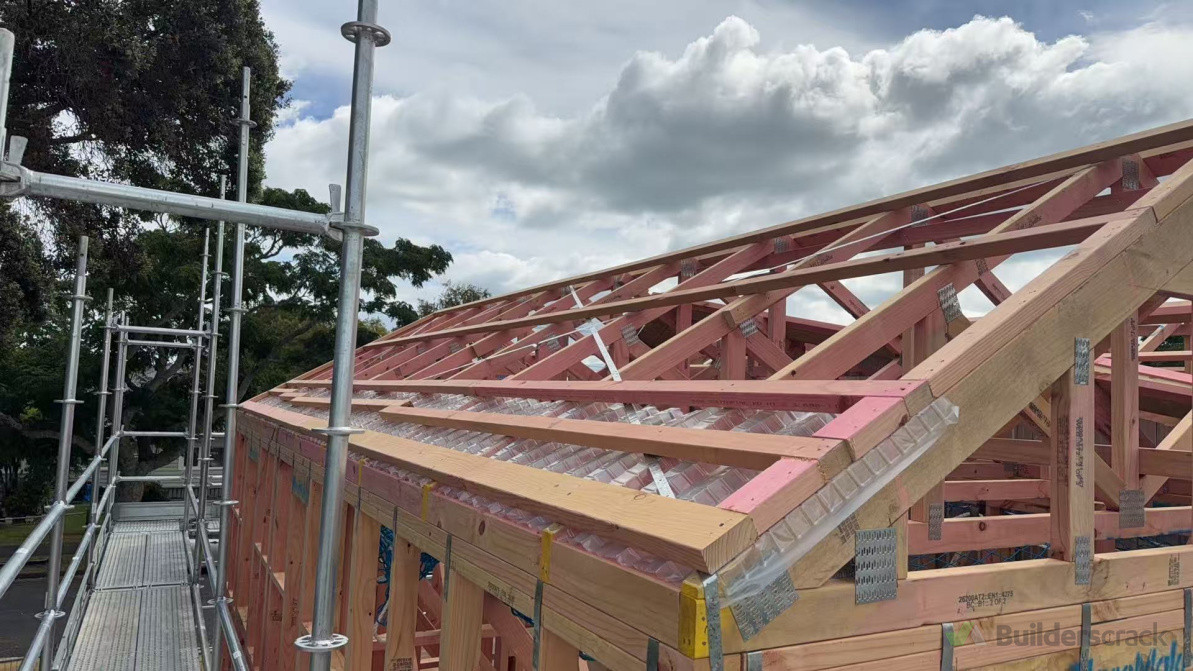 Timber framing completed for a 2-unit townhouse project in Avondale