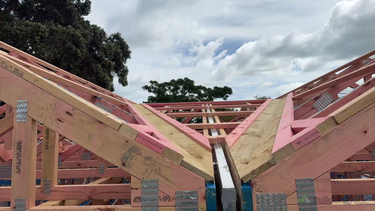 Timber framing completed for a 2-unit townhouse project in Avondale