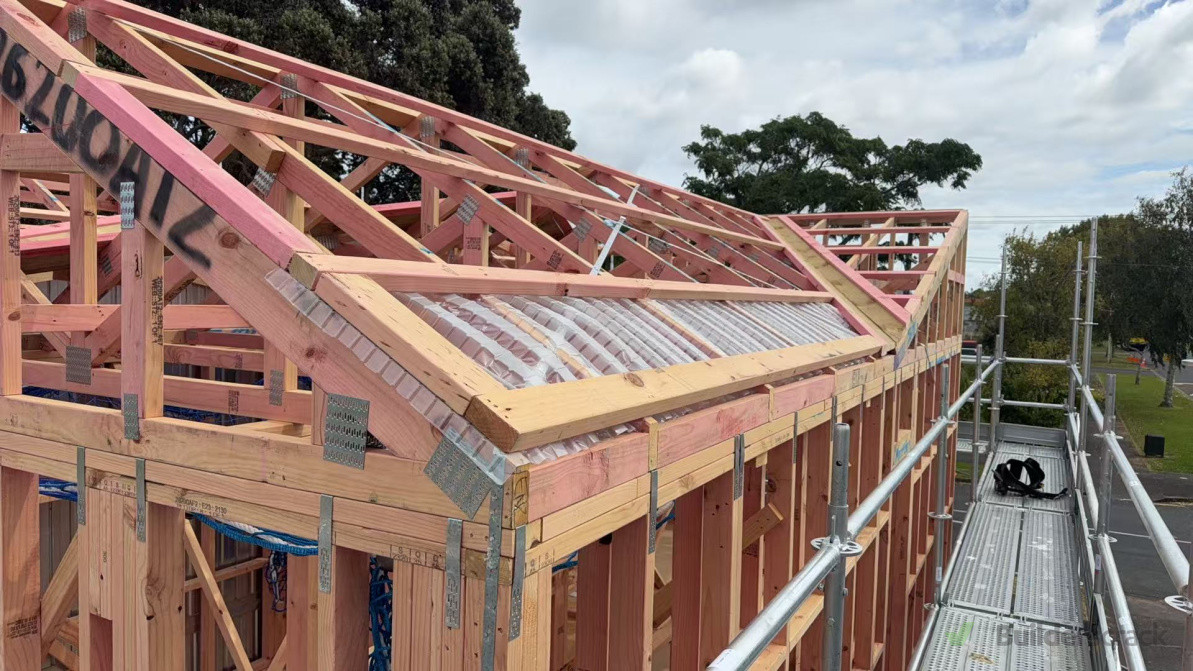Timber framing completed for a 2-unit townhouse project in Avondale