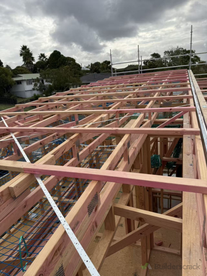 Timber framing completed for a 6-unit new build in Unsworth Heights, North Shore