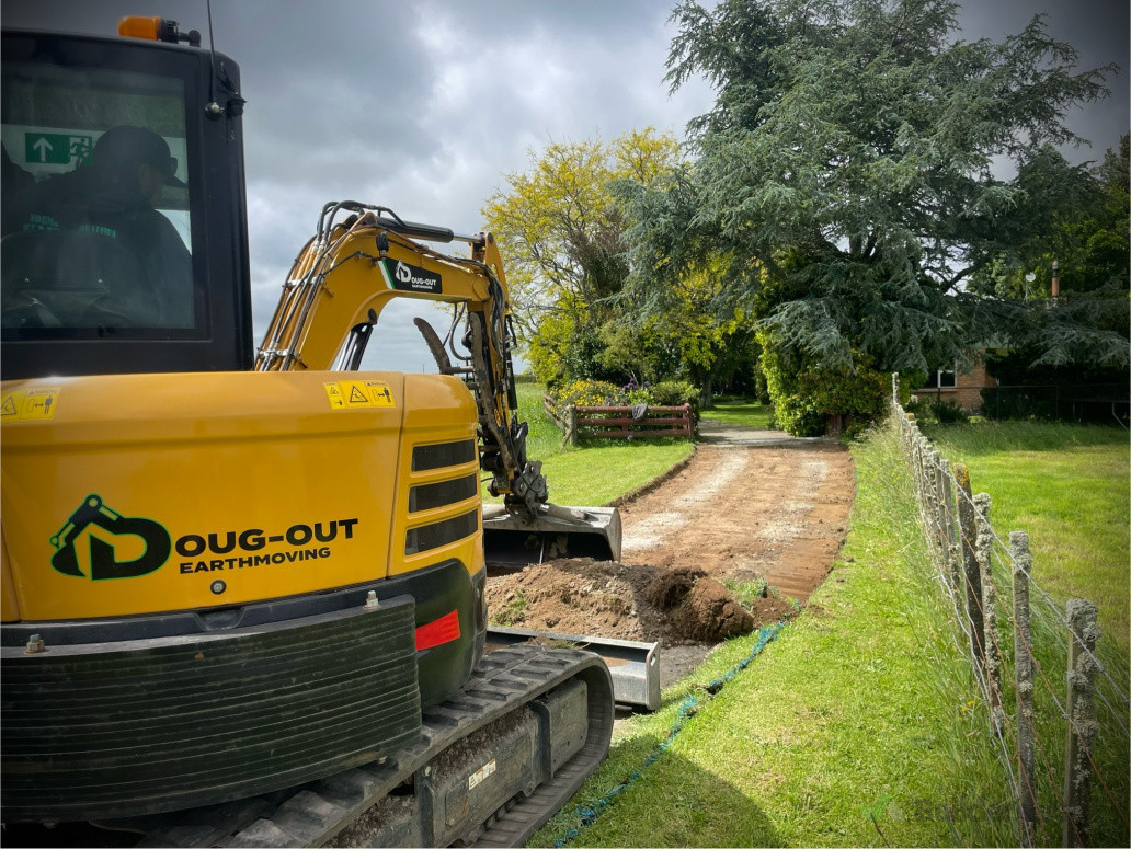 Excavation for new gravel driveway