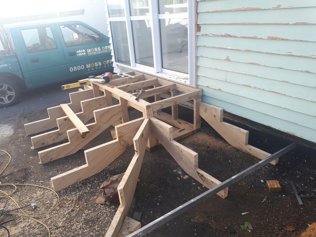 Timber deck stairs