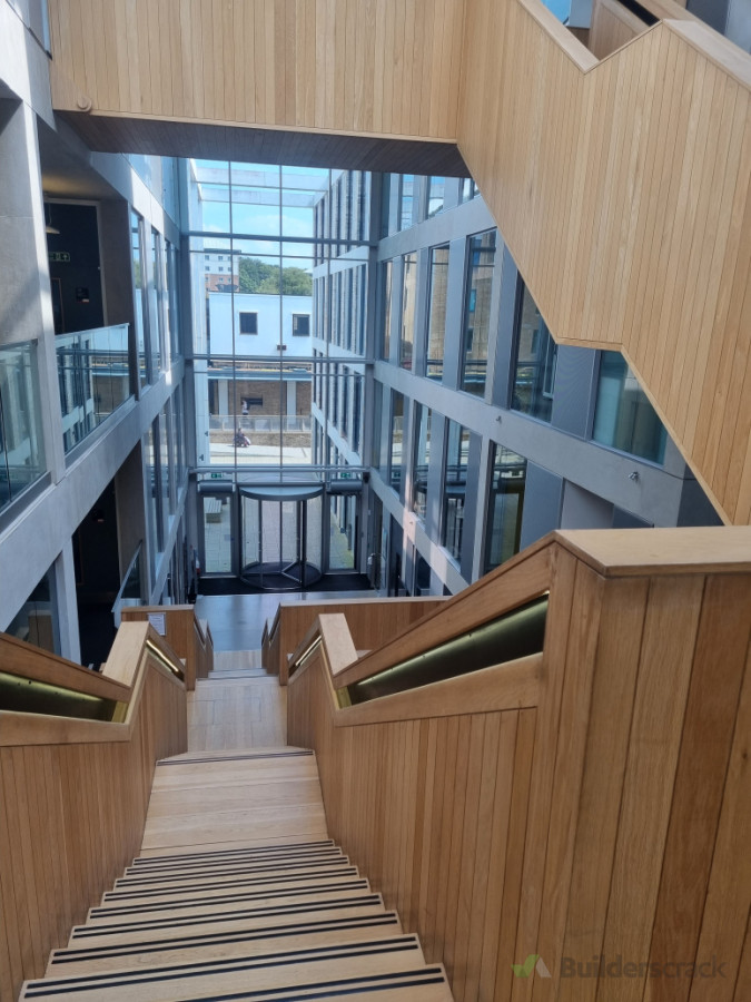 Part of the team to construct the stair case at Lancaster Universitys Engineering building 2015