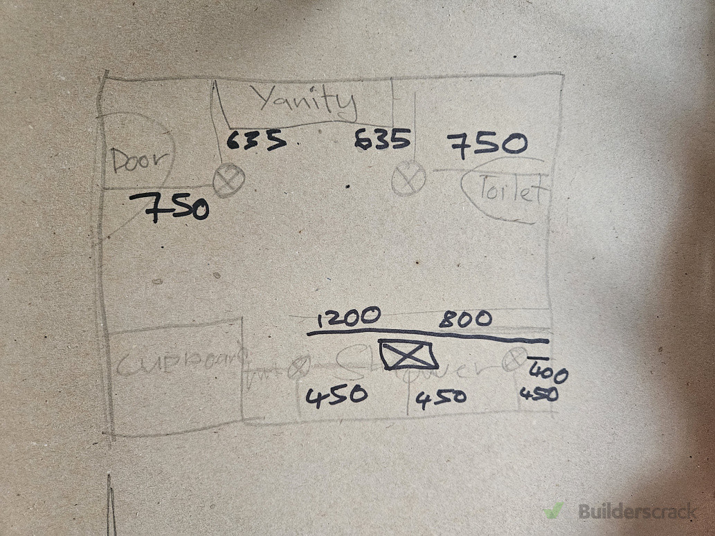 Bathroom Renovation measurements.