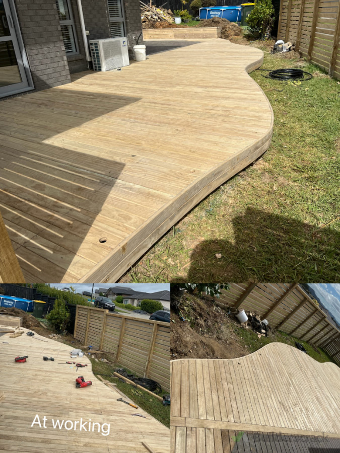 Unique Shaped Deck with Precision Edging