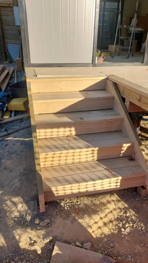 Set of entry stairs to main deck entry