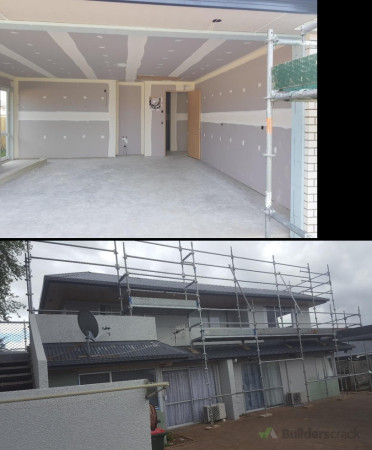 First coat of plaster stopping walls and ceilings