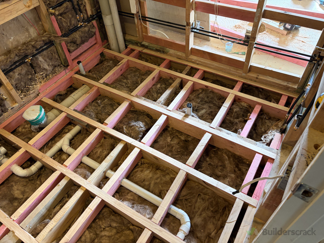Finished subfloor before flooring goes down