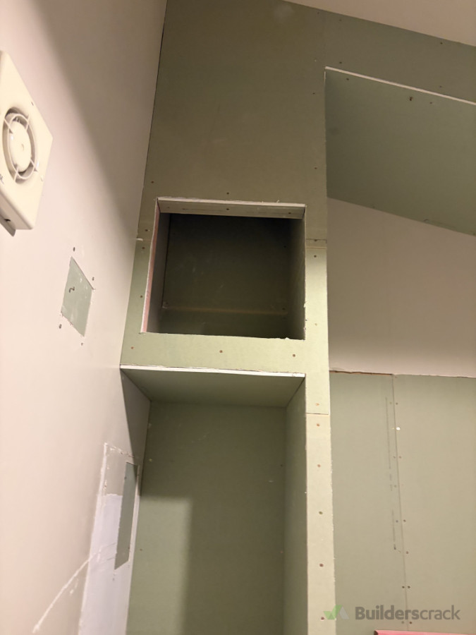 New storage space and piping hidden