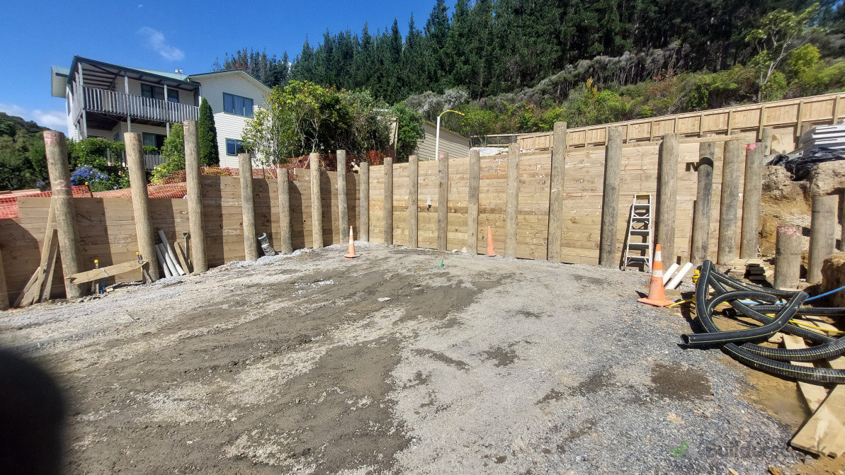 90percent completed 2.7m retaining wall prep to begin on carpad